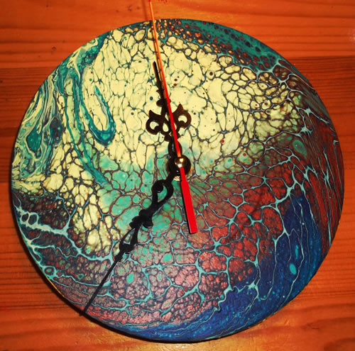 Clock Fluid Acrylic Art 0001