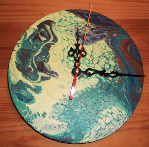 Clock Fluid Acrylic Art 0004